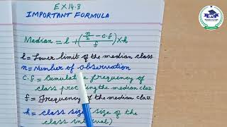 EXERCISE 143 IMPORTANT FORMULA CLASS10 CHAPTER 14 STATISTICS MATHEMATICSNCERTCBSE [upl. by Ylremik]