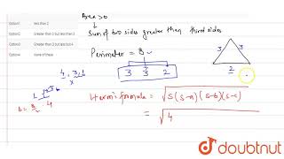 A triangle non degenerate has integral sides and perimeter 8 if its area [upl. by Ynaffyt]