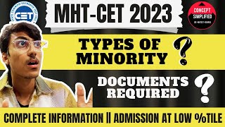 MINORITY SEATS  Complete Information  MHTCET 2023 CAP Round Admission Process through Minority [upl. by Richia218]