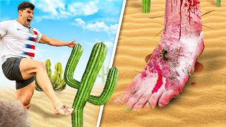 Kicking a CACTUS so Nobody else has to FEET DESTROYED [upl. by Ahsekar]