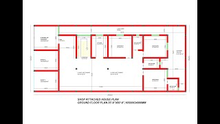 35x80 house plan shop ke sath35x80 house design 35x80 shop plan with house2800 SQFT SHOP PLAN [upl. by Stefa]