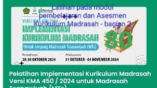 Soal Kunci Jawaban Latihan pada Modul Pembelajaran dan Asesmen Kurikulum Madrasah  bagian 2 [upl. by Barnabas]