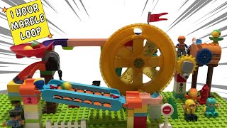 1 Hour Marble Run with Spinning Wheel and Piano Slide [upl. by Wardieu]