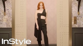 Madeline Brewer  2019 Golden Globes Elevator  InStyle  shorts [upl. by Eymaj]