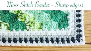 Simple and Neat Crochet Moss  Linen Stitch Border amazingly sharp corners [upl. by Isej]