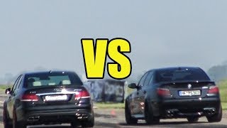 BMW M5 V10 vs Mercedes E63 AMG vs C63 AMG  RACE [upl. by Adur]