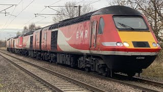 43296 leads 4331843308 and 43314 from Neville Hill to Ely papworth sidings for storage [upl. by Rosdniw]