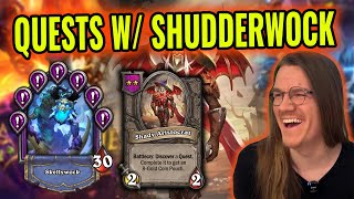 SHUDDERWOCK WITH QUESTS Easiest road to the top  Hearthstone Battlegrounds [upl. by Ashbaugh4]