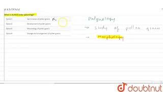 What is studied under palynology [upl. by Oraneg900]