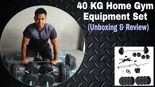 40 KG Home Gym Equipments Reviews Unboxing Review [upl. by Yartnoed]