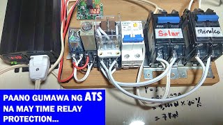 PAANO GUMAWA NG ATS SA SOLAR POWER W TIME DELAY PROTECTION SA INVERTER [upl. by Laehplar]