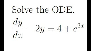 Diff Eqn a linear diff eqn example [upl. by Alage39]