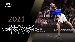 Match 9 Highlights  RublevZverev vs OpelkaShapovalov  Laver Cup 2021 [upl. by Ahsiyn555]