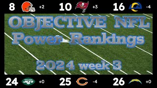 OBJECTIVE NFL Power Rankings 2024 week 3 [upl. by Burkle]