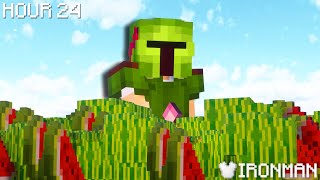 farming MELONS for 24 HOURS on Ironman Hypixel Skyblock [upl. by Aicert]