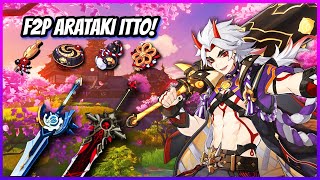 Arataki Itto Build F2P Level 90  Genshin Impact [upl. by Ernesta]