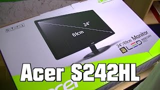 Acer Monitor S242HL 24 Zoll Full HD 2ms Unboxing  Montage  Fazit [upl. by Perreault]