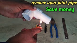 Remove glued PVC pipes joint solvent cementfor save your money [upl. by Rusell472]