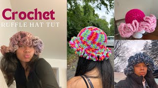 Crochet Ruffle Hat tutorial  pretty easy i think [upl. by Harad]