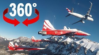 Mit der Patrouille Suisse am Lauberhorn  360°Video  Blick [upl. by Natsyrk]