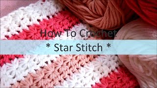 スタークロッシェの編み方Star Crochet  How To Crochet  Star Stitch  design A かぎ針編みクロシェット） [upl. by Jelsma168]