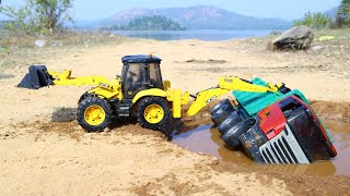 Dumper Truck Accident Pulling Out JCB 5CX  Cartoon Jcb  Tata Tipper  Dump Truck  Kids video [upl. by Strephonn]