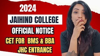 JAI HINDI COLLEGE ADMISSION 2024 OFFICIAL NOTICE FOR ENTRANCE EXAM [upl. by Ande773]