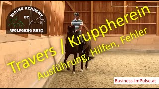 F56 Travers oder Kruppherein Lektion am Pferd gezeigt und erklärt Reiterhilfen in Seitengängen [upl. by Jelena]