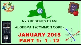 NYS Algebra 1 Common Core January 2015 Regents Exam  Part 1 s 112 ANSWERS [upl. by Oderfliw]