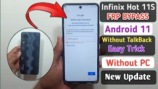 Infinix Hot 11S X6812 Frp Bypass Android 11  Infinix X6812 Google Account Bypass Without PC [upl. by Saidel28]