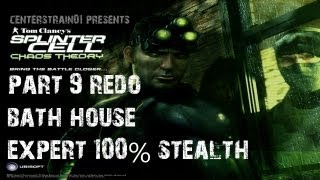 Splinter Cell Chaos Theory  Stealth Walkthrough  Part 9  Bath House 100 Expert Stealth [upl. by Aissela]