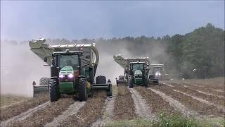 7 JOHN DEERE 8000R TRACTORS PICKING PEANUTS GREEN CIRCLE FARMS 2018 PEANUT HARVEST PT3 [upl. by Stets]