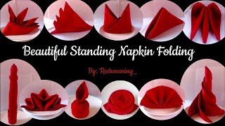 Beautiful Standing Napkin Folding [upl. by Ahsinot]