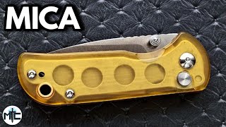 CJRB Mica Button Lock Folding Knife  Overview and Review [upl. by Eal]