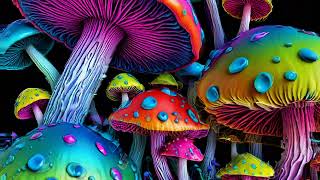 Rainbow of Mushroom psychedelic trippy animation 4K [upl. by Wan460]