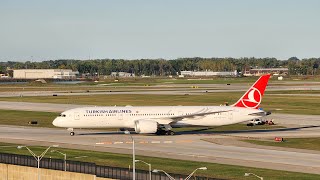 TK205 Turkish Airlines B787 Landing at DTW [upl. by Ydollem]