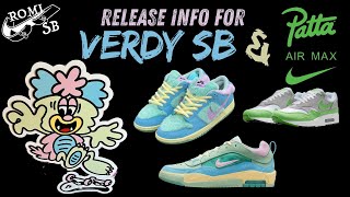 VERDY VISTY SB amp PATTA AIR MAX 1 RELEASE INFO [upl. by Marlo]