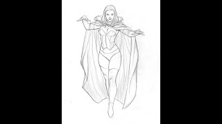 Frank Cho Drawing Demo  Emma Frost the White Queen [upl. by Garneau]