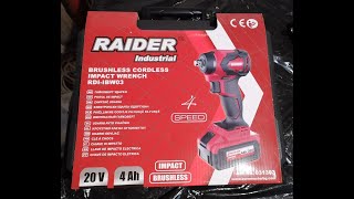 Compact Impact Wrench Raider Industrial RDIIBW03  Unboxing [upl. by Etteuqal]