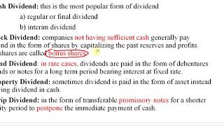 Lecture 74 What are the various forms of Dividends [upl. by Noyar]