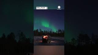 Man Plays Piano Under Northern Lights on Frozen Lake  AccuWeather [upl. by Ognimod]