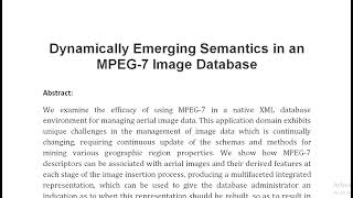 Dynamically Emerging Semantics in an MPEG 7 Image Database [upl. by Nosyaj860]