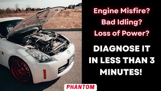 DIAGNOSE ENGINE MISFIRE IN LESS THAN 3 MINUTES INFINITI G37 COUPE [upl. by Christmas]