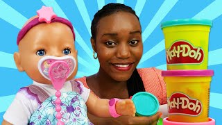 Where is Baby Annabell doll The baby doll pretend to play with Play Doh toys for kids Dolls videos [upl. by Yrome]