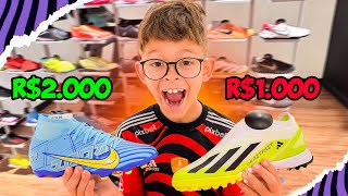 Chuteira da Nike de 2 Mil Reais Vs Chuteira da Adidas de Mil Reais [upl. by Janenna107]