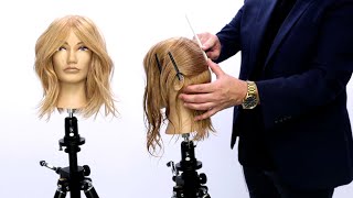 How To Cut a Tousled Long Bob Haircut  Full Step by Step [upl. by Matias]