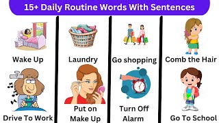 15Most Common Daily Routine Words with Sentences  Daily Routine Vocabulary TheEnglishGlossary [upl. by Burta]