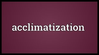 Acclimatization Meaning [upl. by Haile684]