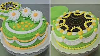 Creative ideas to decorate beautiful cakes with chantilly cream and sunflowers [upl. by Gilberta]