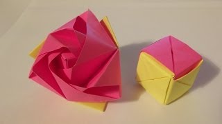 Origami magic rose cube [upl. by Khorma]